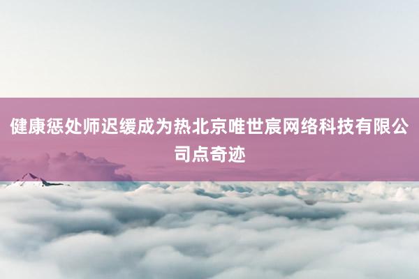健康惩处师迟缓成为热北京唯世宸网络科技有限公司点奇迹