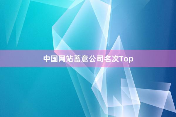 中国网站蓄意公司名次Top